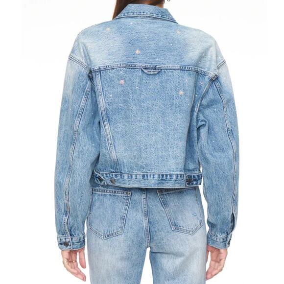 Pistola Shelby Embellished Women Oversized Trucker Jacket Size S - Picture 3 of 6